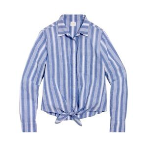 J. Crew Blue and White Striped Blouse